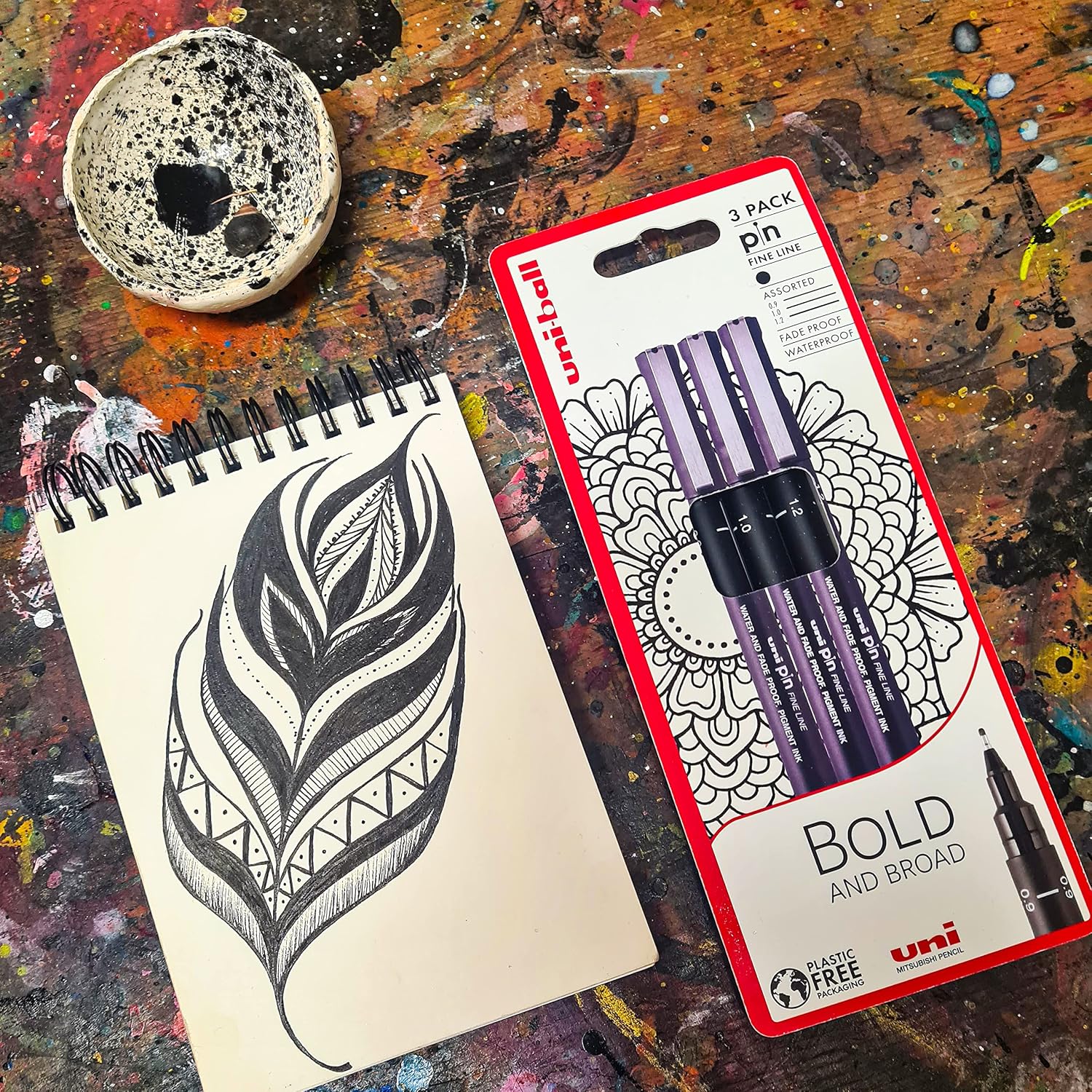 uni-ball PIN Fineliners, Black Fine Tipped Writing Pens, Water and Fade-Resistant Ink, Ideal for Architects Sketching - Image 4