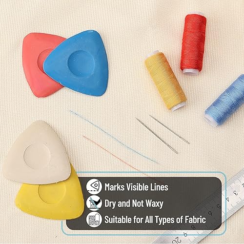 Miniatura 6 de Mr. Pen - Tiza de sastre, 8 piezas de tiza a medida con 2 soportes, lavable, tiza de costura para tela, marcador de tela, suministros de costura