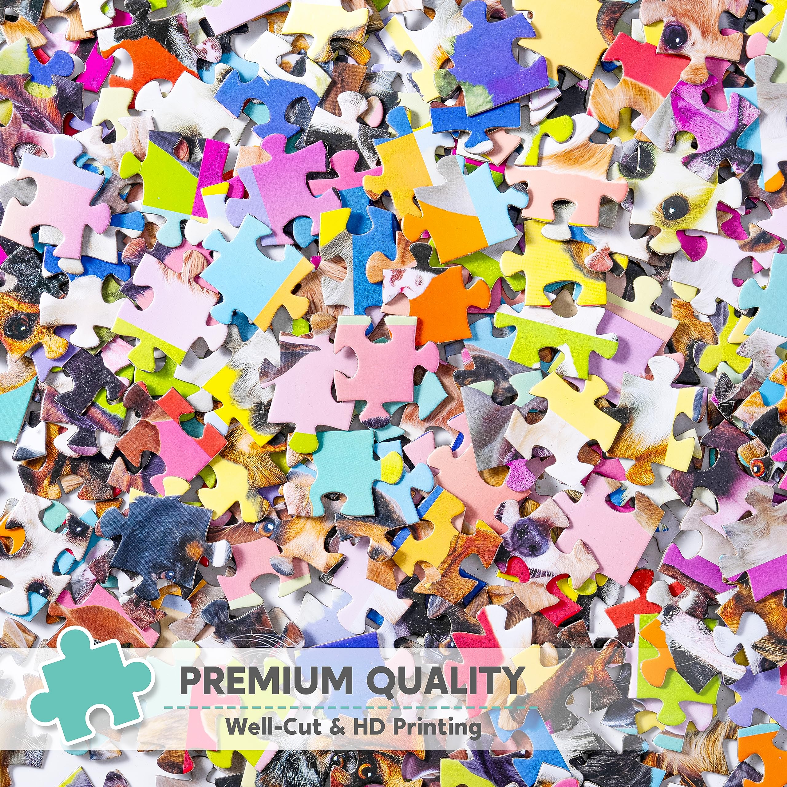 JOYIN 300 pcs Multicolor Dogs Puzzles, Jigsaw Puzzle for Kids and Adults(29" x 21"), Puppy Theme Puzzles for Teens, Collection Gift Home Art Decor - Image 5