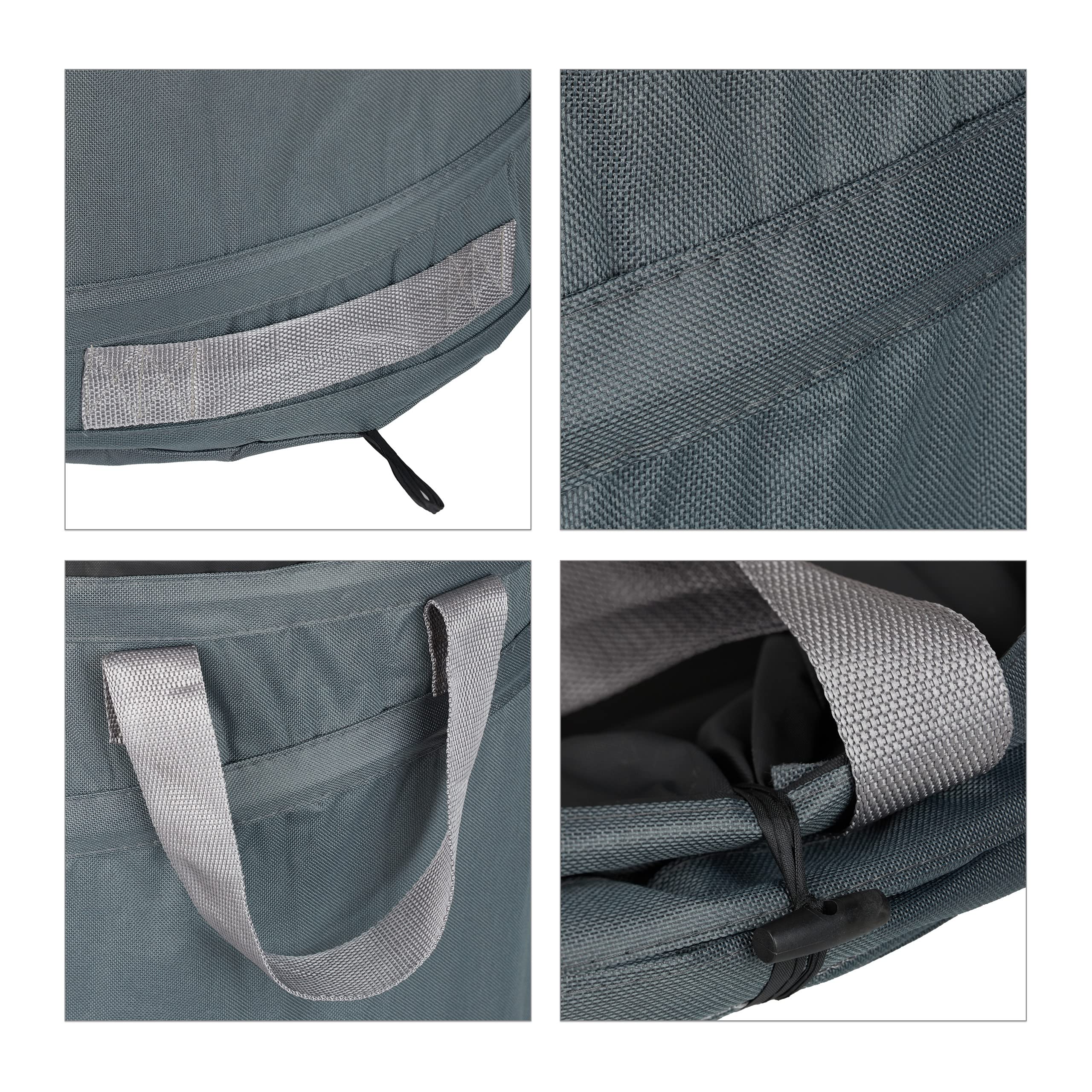Relaxdays Sacchi da Giardinaggio, Set da 2, Fogliame e Rifiuti, Sistema Pop Up, 120 l, Impermeabile, HD72x45 cm, Grigio
