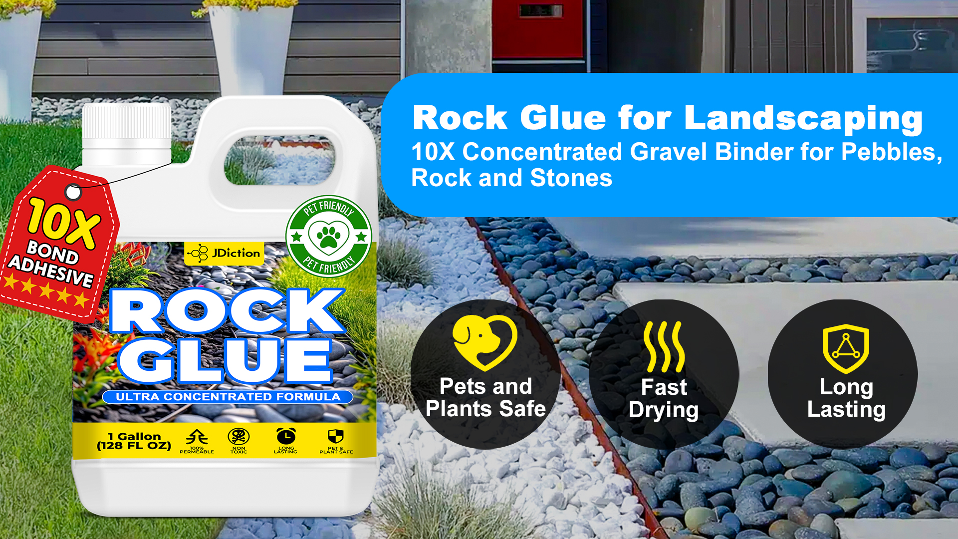Amazon.com : JDiction Rock Glue for Landscaping 1 Gallon - 10X