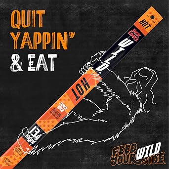 Jack Link's WILD Snack Sticks, Hot Spicy Protein Snack Sticks with 13g of Protein per Serving, Keto Friendly, Individually Wrapped 2.2 Oz. (Pack of 24)