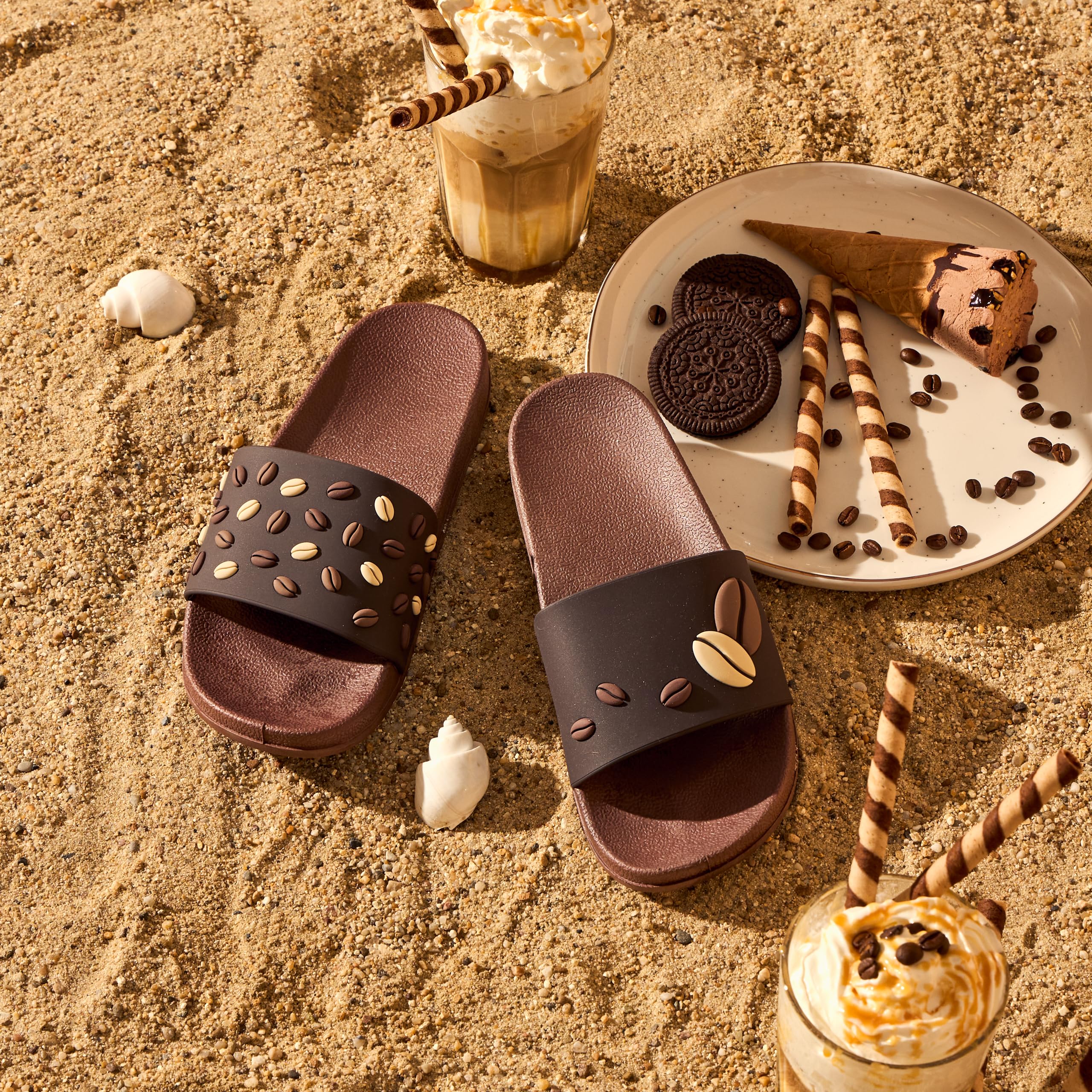 Dedoles Ciabatte & Pantofole Donna Uomo & Bambini Sandali per Spiaggia e Piscina con tanti Design Patatine Fiori Volpe Lama Nuvole Ketchup Regalo