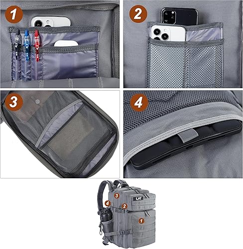 Miniatura 157 de LHI Military Tactical Backpack for Men Molle Daypack 45L Army 3 Days Assault Pack Bag Large Rucksack With Bottle Holder(12*20*12)