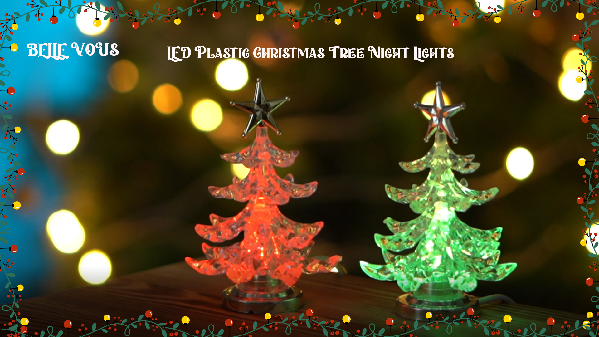 Albero Di Natale Mini 45cm Con Luci LED - Decorazione Tavolo Per Casa E Ufficio