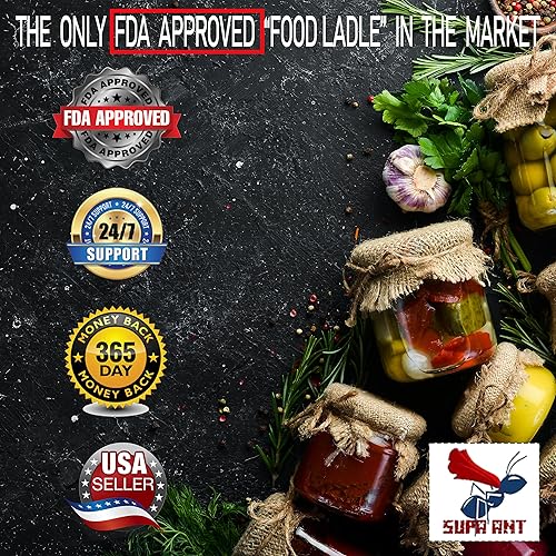 Miniatura 6 de Supa Ant Levantador de tarros y cucharón de conserva, capacidad de 12 pinta, suministros para conservas con levantador de tapa magnético + botón de