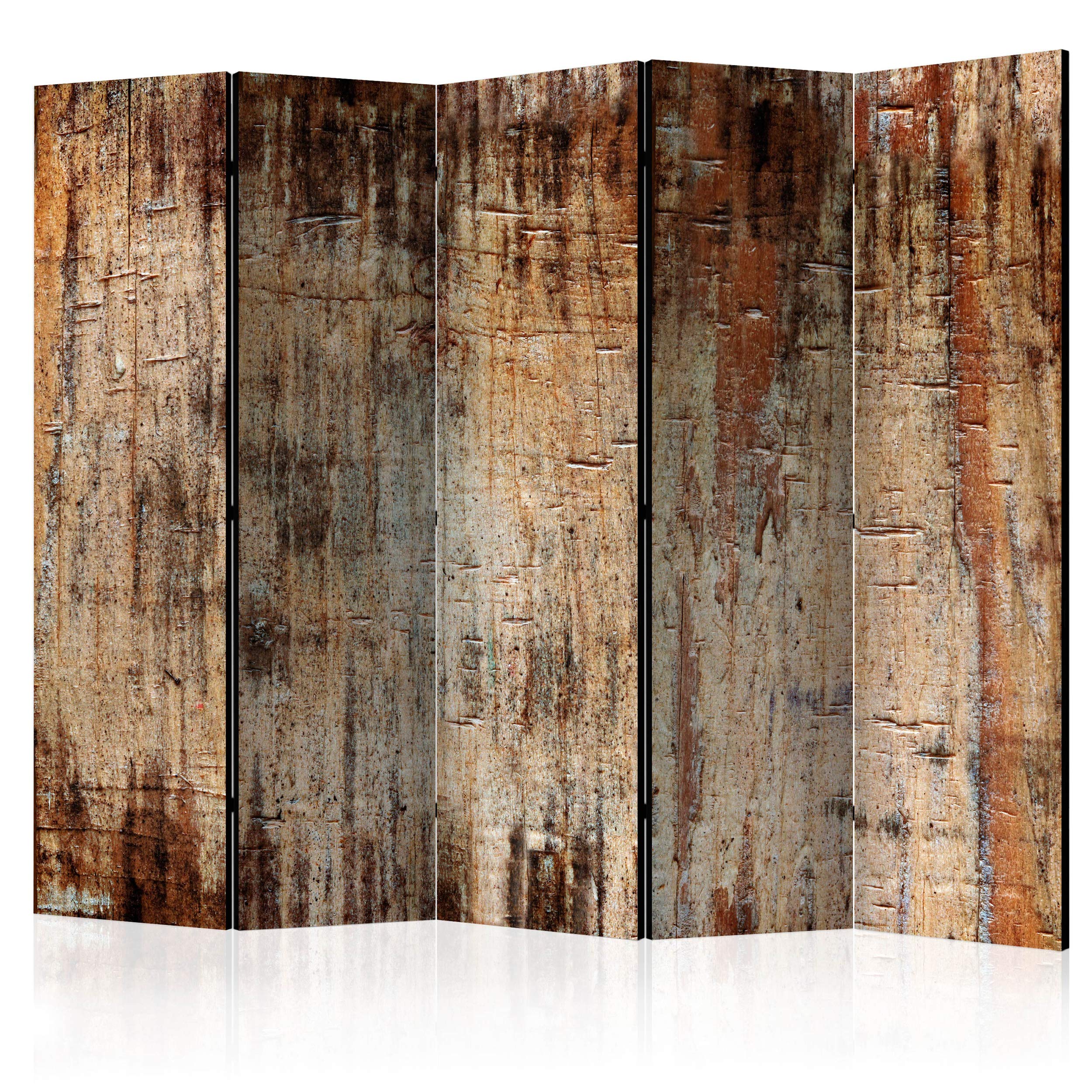 decomonkey Biombo Piedra Erosionado Muro Separador Bilateral 225x172 cm | Doble cara, impresión sobre lienzo, decoración con imagen impresa, biombo para dormitorio, Abstracto Marrón Pared, diseño 14