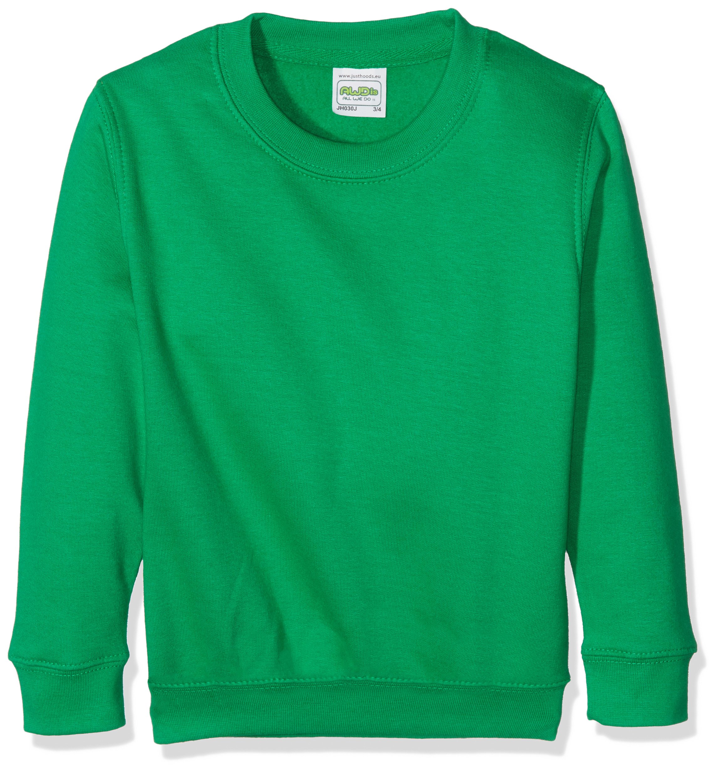 AWDis Boy's Kids Sweatshirt , Green (Kelly Green), Medium