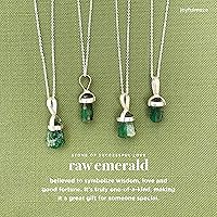 Vista 2 de Raw Emerald Necklace, Natural Small Green Genuine Pendant, Silver Gemstone Necklace, Jewelry for Women and Men, May Birthstone Gift, Energy Healing