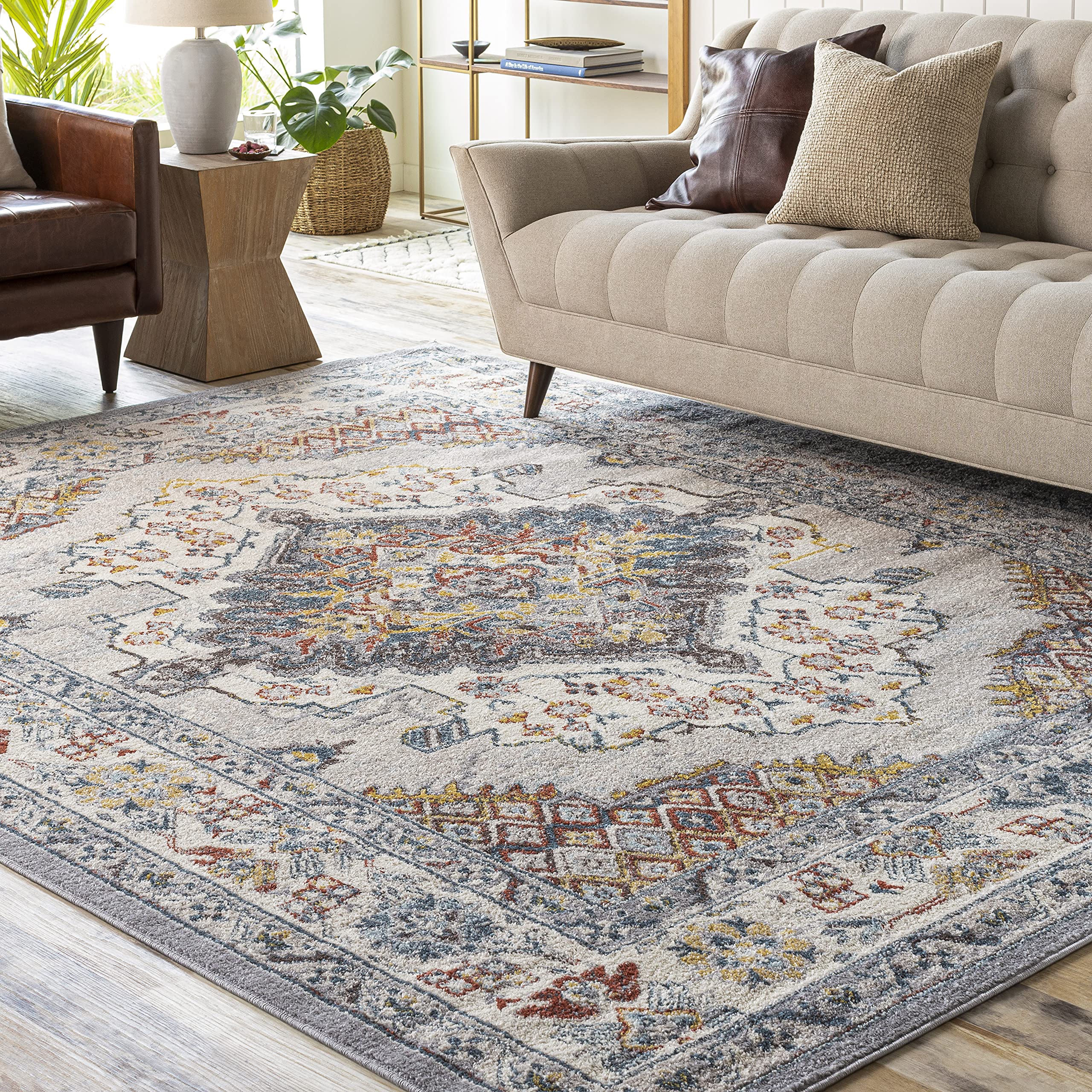 Artistic WeaversAnja Oriental Medallion Area Rug,5'2" x 7',Grey