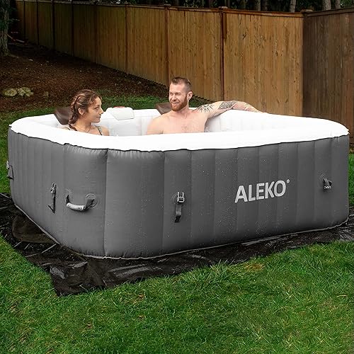 Miniatura 6 de ALEKO Spa inflable para bañera de hidromasaje  Burbuja de chorro personal de alta potencia  con cubierta ajustable y 3 cartuchos de filtro  265