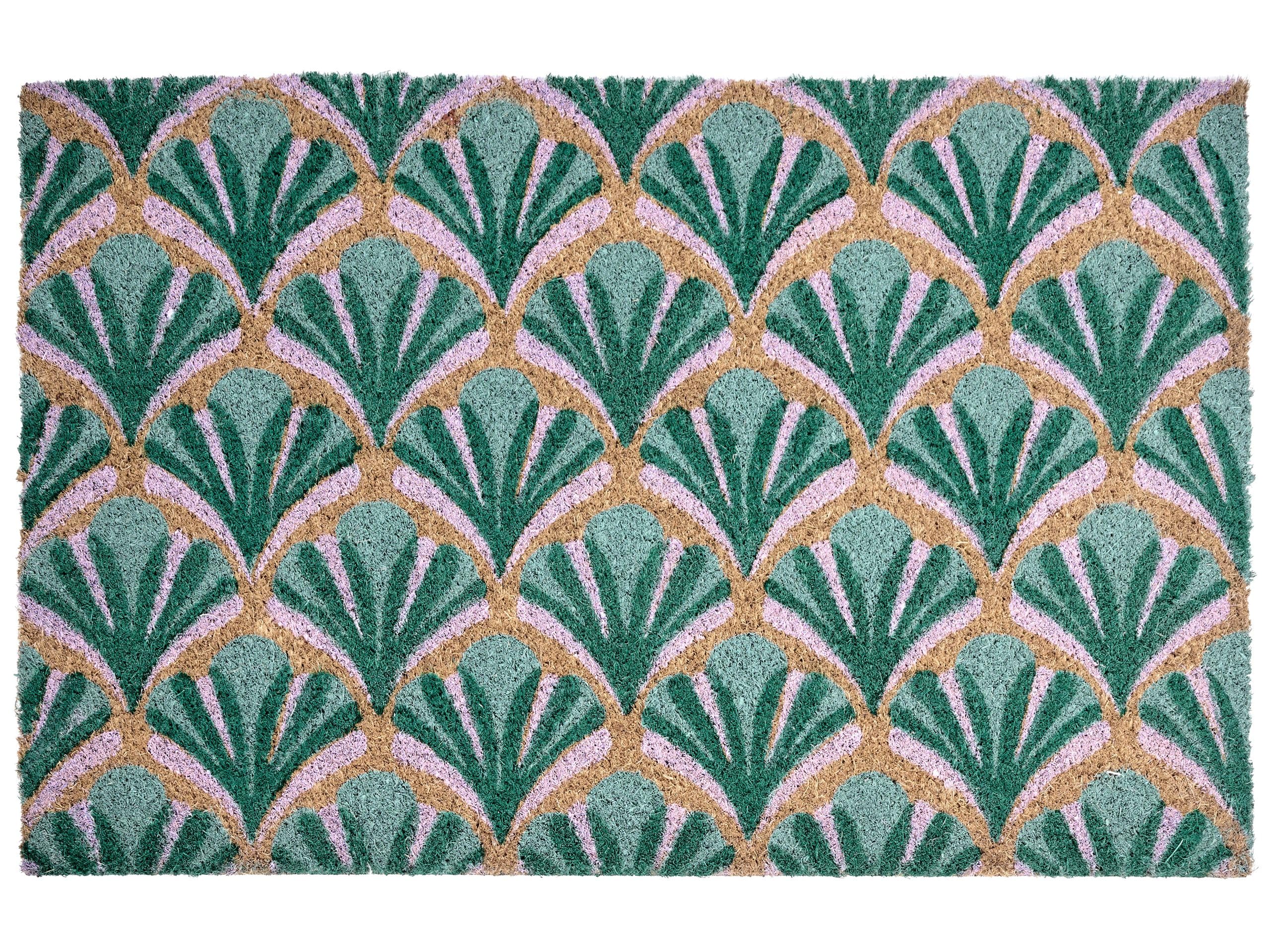 Beliani Paillasson en Fibre de Coco 40 x 60 cm Antidérapant Dessous en PVC Vert Tatalik