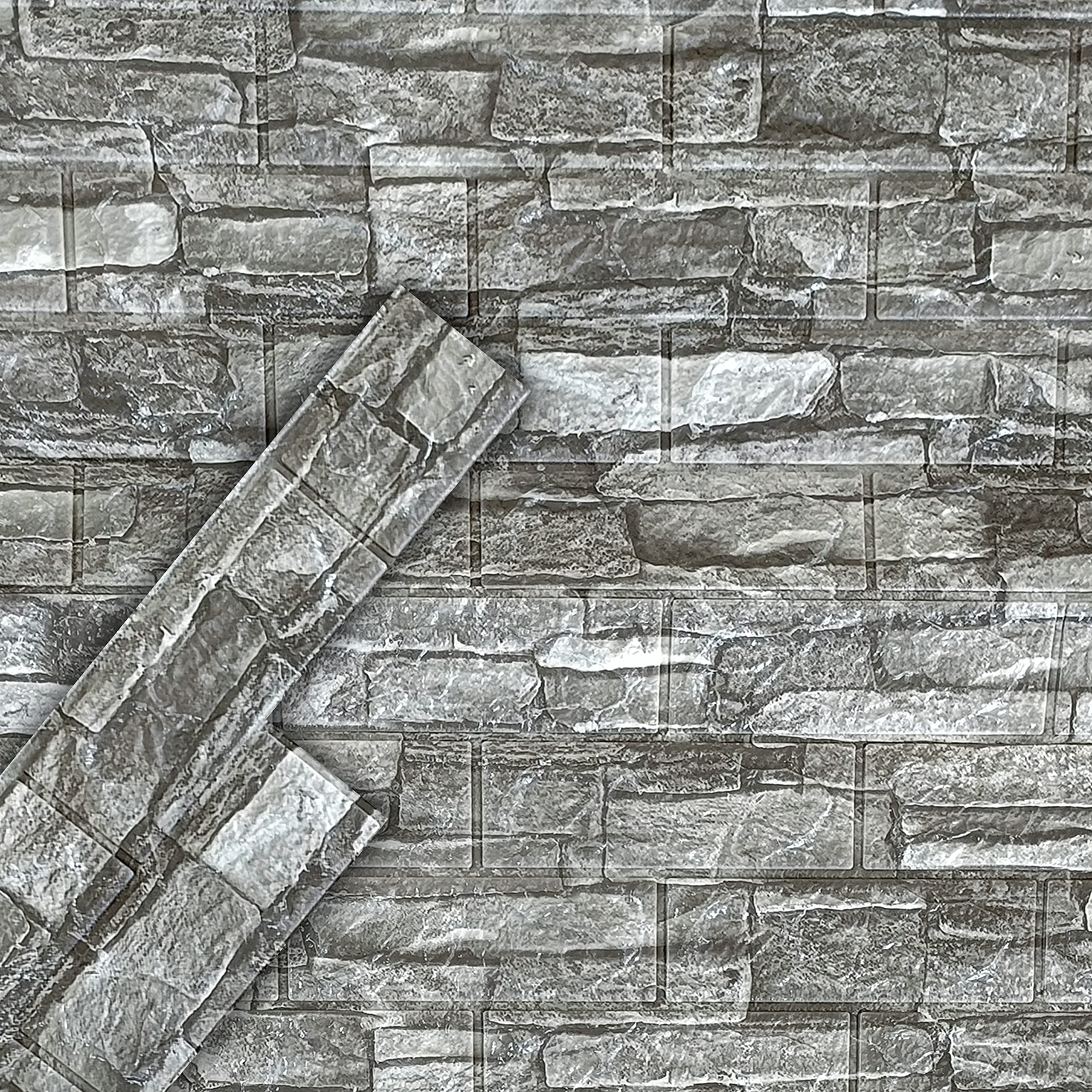 MAKA 12 Pezzi Piastrelle Adesive in PVC Bagno e Cucina 60x77cm/Pezzo 5.5 m² Totale Pietre in 3D Murale Mattonelle Decorazioni Realistiche Mosaico Autoadesivo Impermeabile Alta Risoluzione (Virginia)