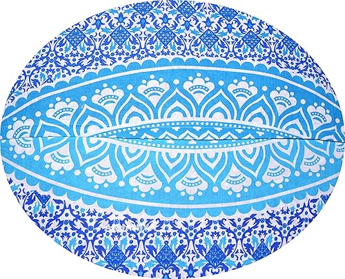 Miniatura 4 de Funda de cojín para el suelo de yoga, bohemia con ombre mandala, de 32 pulgadas, cómoda para el hogar, cama, sofá, asiento, grande con zíper