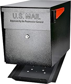 Mail Boss 7106 Curbside Steel Post Mount Security Locking Mailbox, Black, Extra Large, 21 in. D x 11.125 in. W x 13.75 in. H
