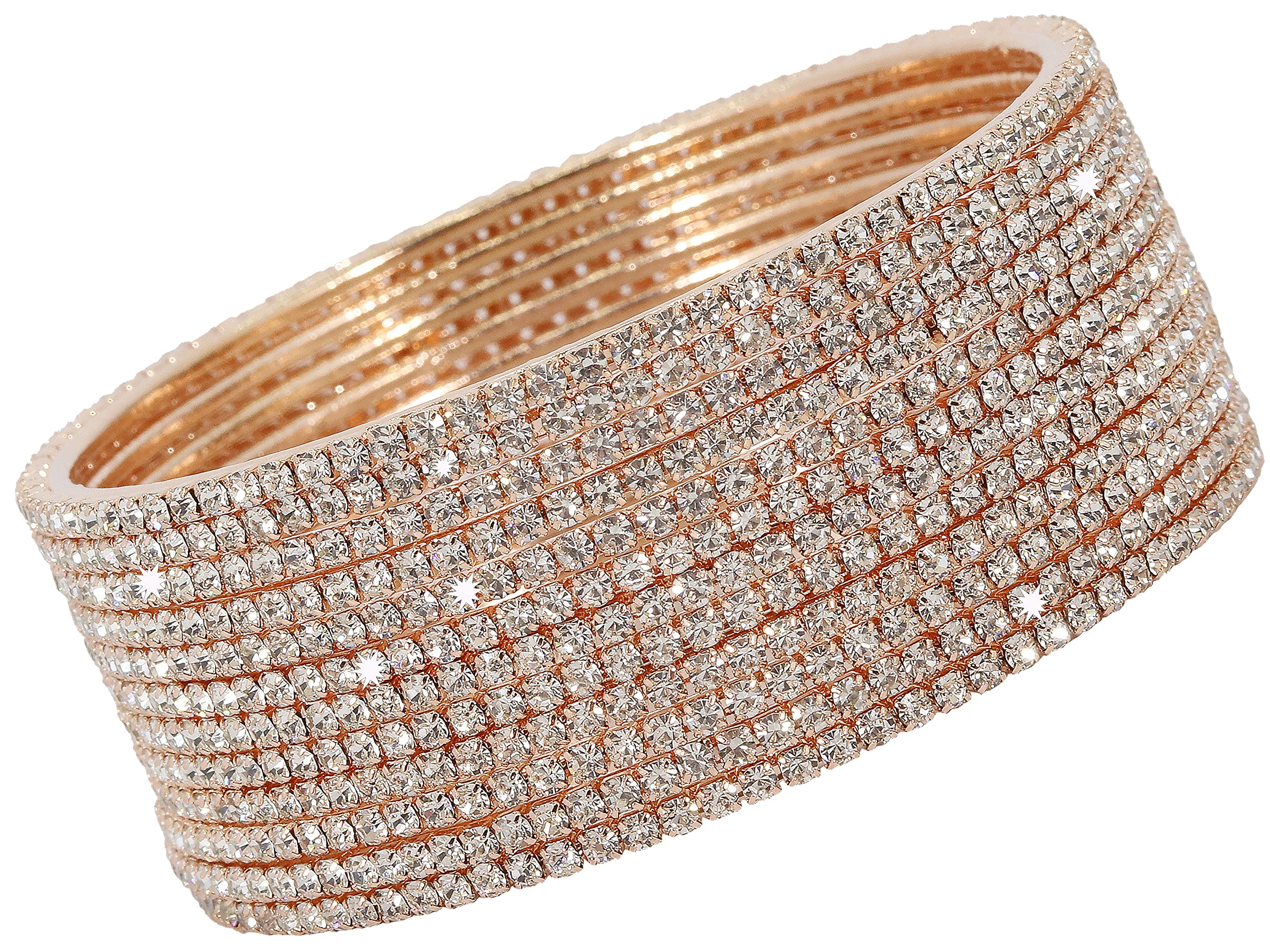 Zircon Studded Bangle Set, Pack Of 12