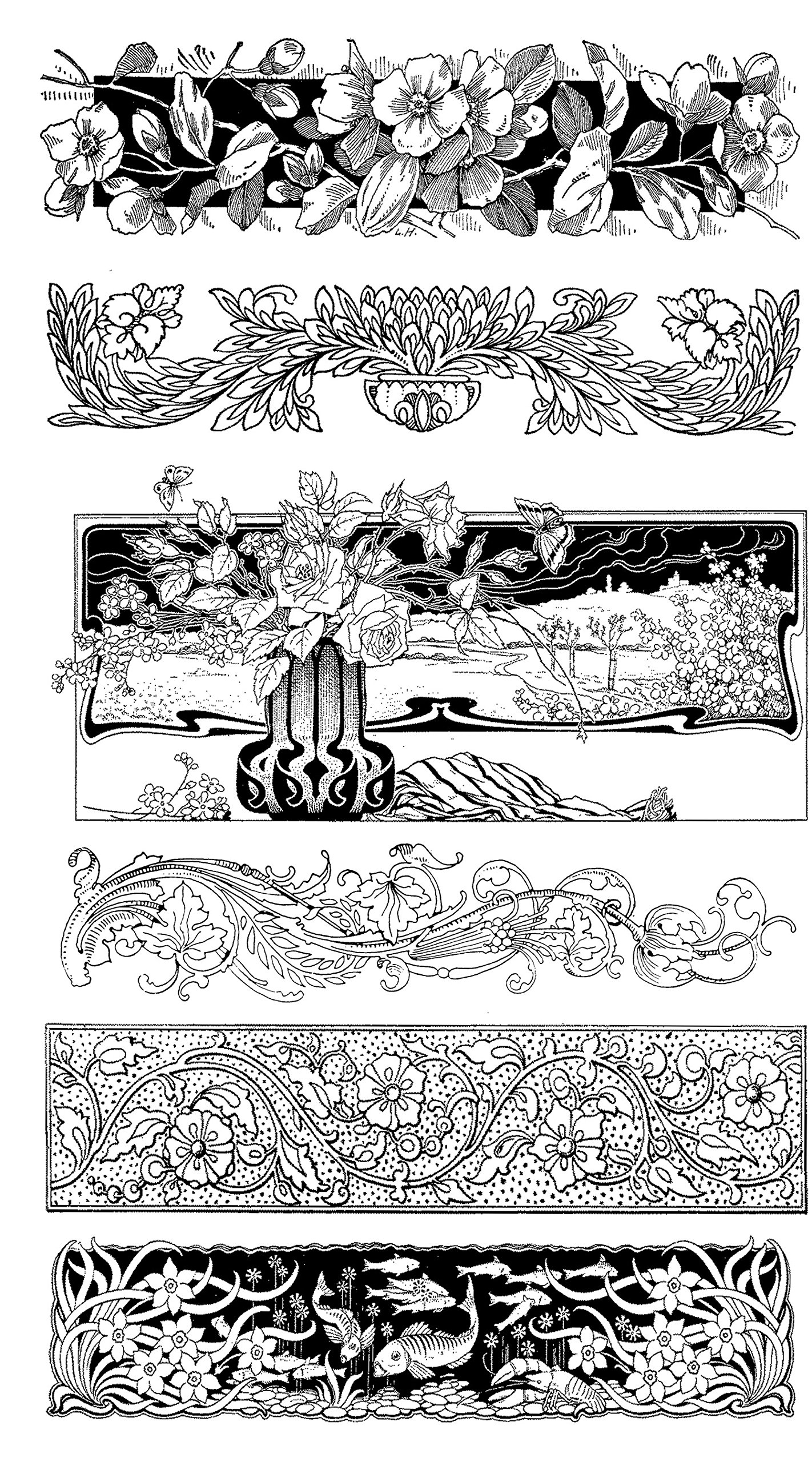 Adult Coloring Book - Chinese Floral Patterns, 24 Pages, 6x8 Inches, Vintage Style - View #5
