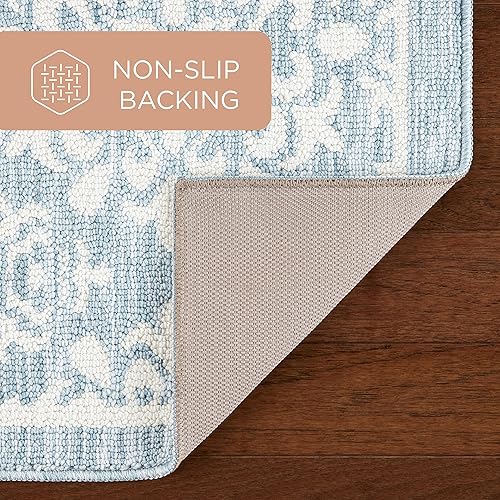 Miniatura 9 de TOWN & COUNTRY EVERYDAY Walker Damask Medallion Everwash - Alfombra decorativa lavable y multiusos para cocina, alfombra de cocina de perfil bajo,