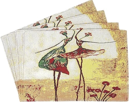 Miniatura 10 de Tache - Manteles individuales de primavera con diseño floral de rosas rojas dulces y pájaros, tapiz vintage estilo shabby chic, para cocina,