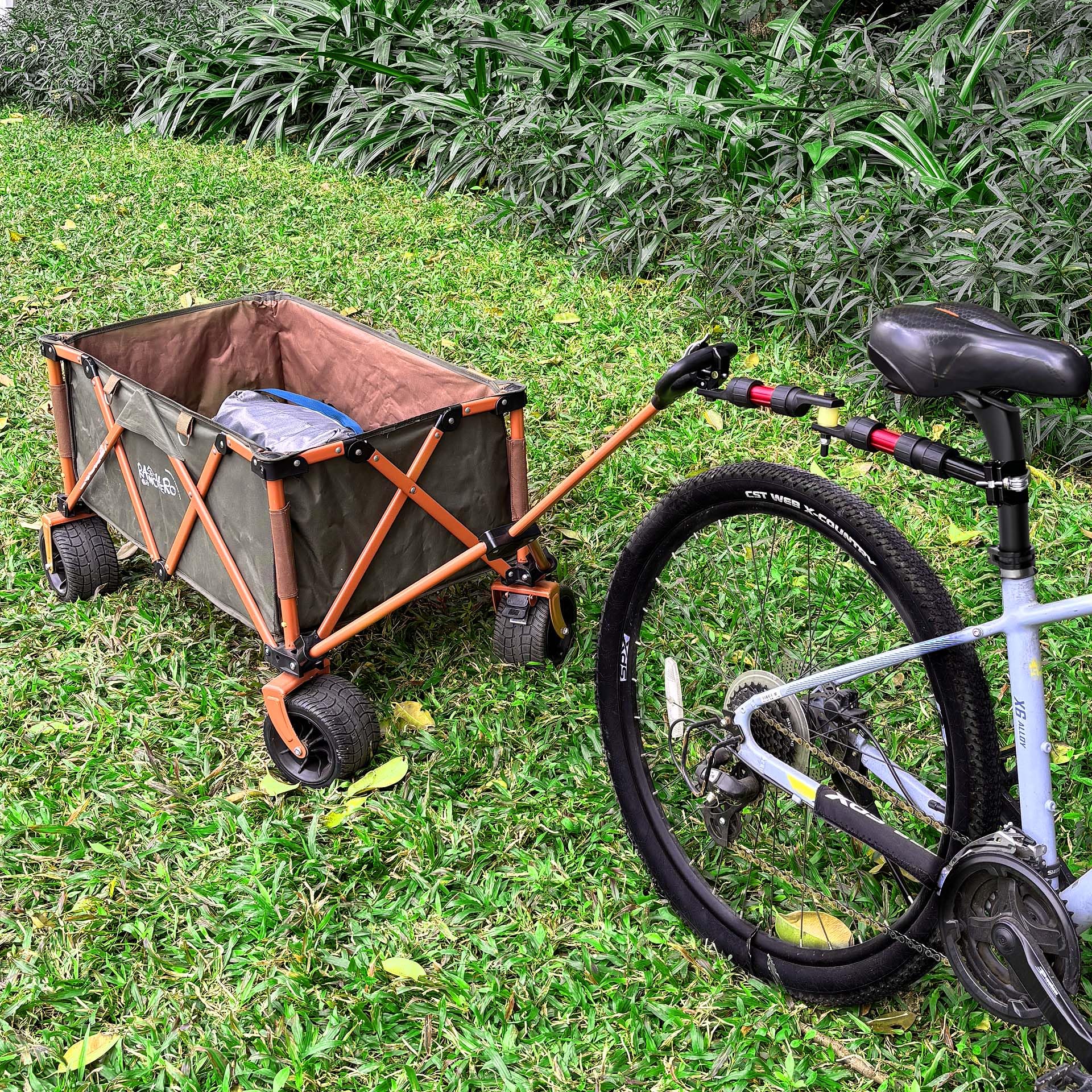 Mimoke Adaptador de remolque de bicicleta – Diseño modular de nailon, sistema de amortiguación y dirección, adecuado para bicicletas con diámetro de tubo de asiento de 27 – 32 mm