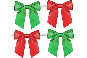 120 Pack Green Christmas Bows, Satin Ribbon Bows