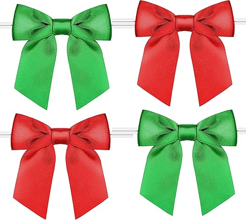 Miniatura 25 de Rainbow Pana Paquete de 60 lazos de corbata torcida para bolsas de golosinas, lazos de 3" de cinta de satén azul bebé para envoltorios de regalos