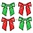 Rainbow Pana 120 Pack Red Bows and Green Bows for Christmas, Twist Tie Bows for Treat Bags 3 Satin Ribbon Bows for Package Craft Gift Wrapping Decoration, St Patricks Day