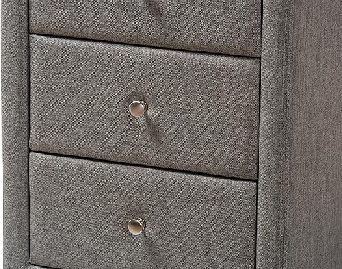 Miniatura 5 de Baxton Studio Vanessa - Mesita de noche, color gris