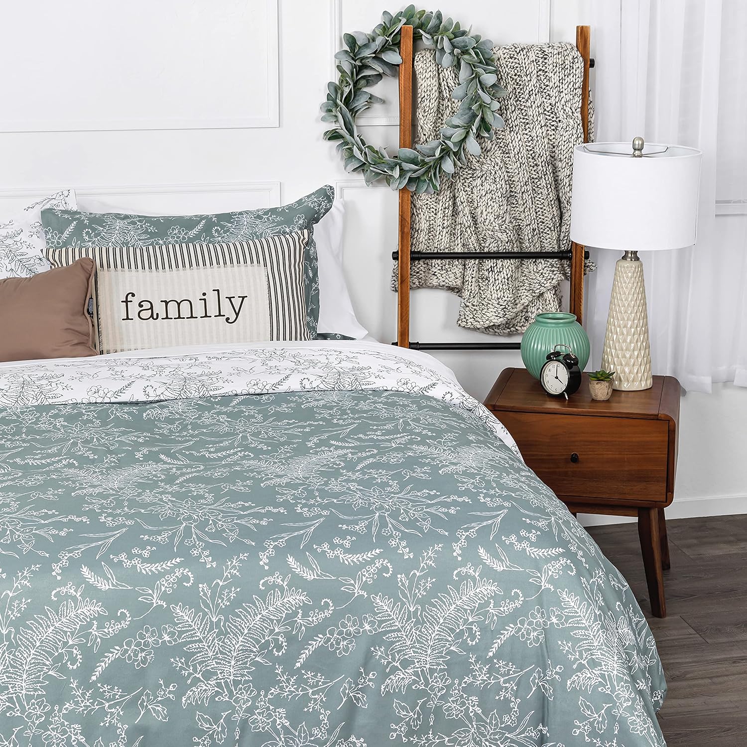 Southshore Fine Linens - Winter Brush Print - Reversible Comforter Sets, 3 Piece Set, Full / Queen, Teal : Home & Kitchen