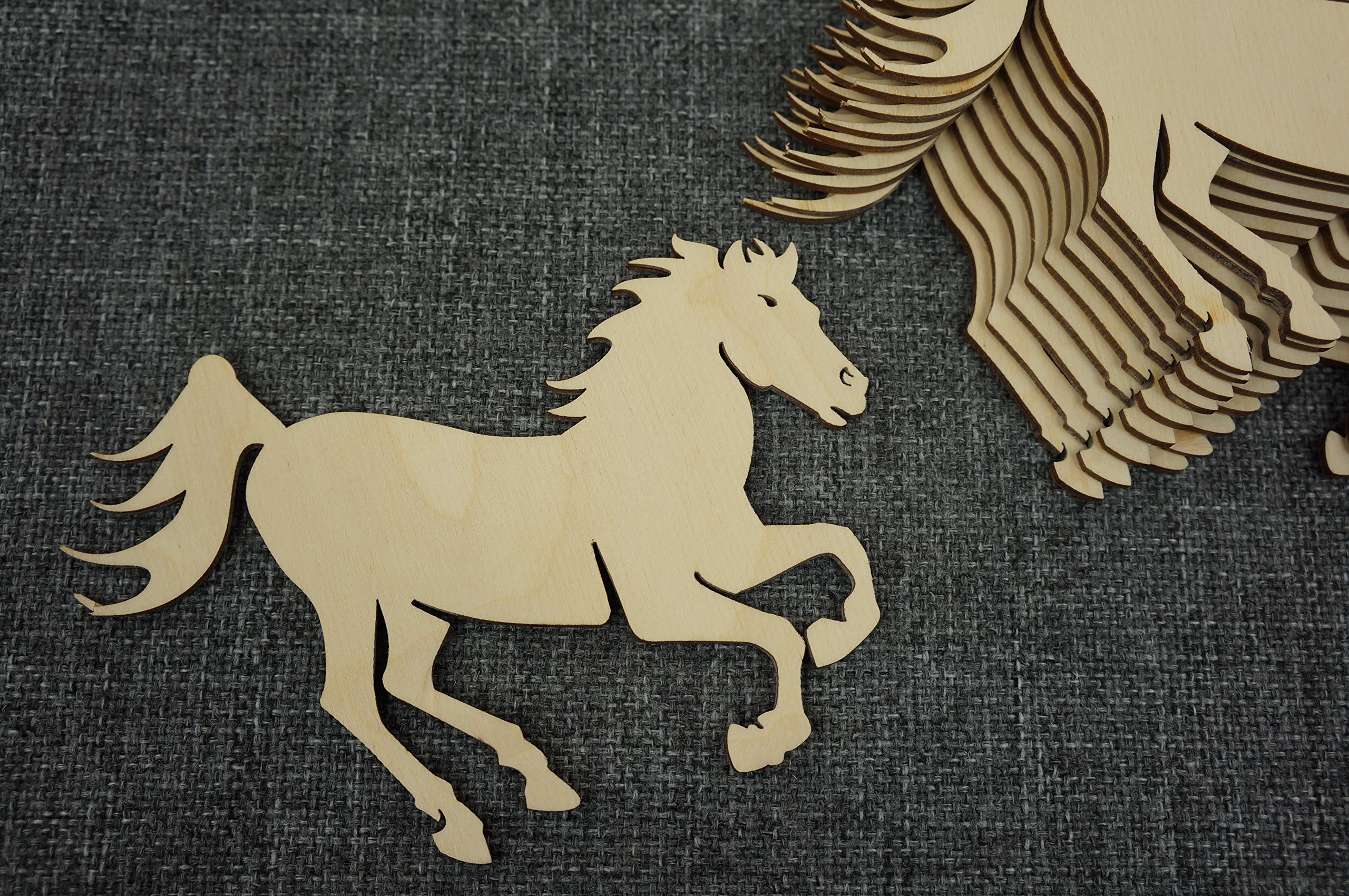 Decocraft 10 Xwooden Large Horse Animal Shape Blank Embellishments Craft Decoupage (Wx3)