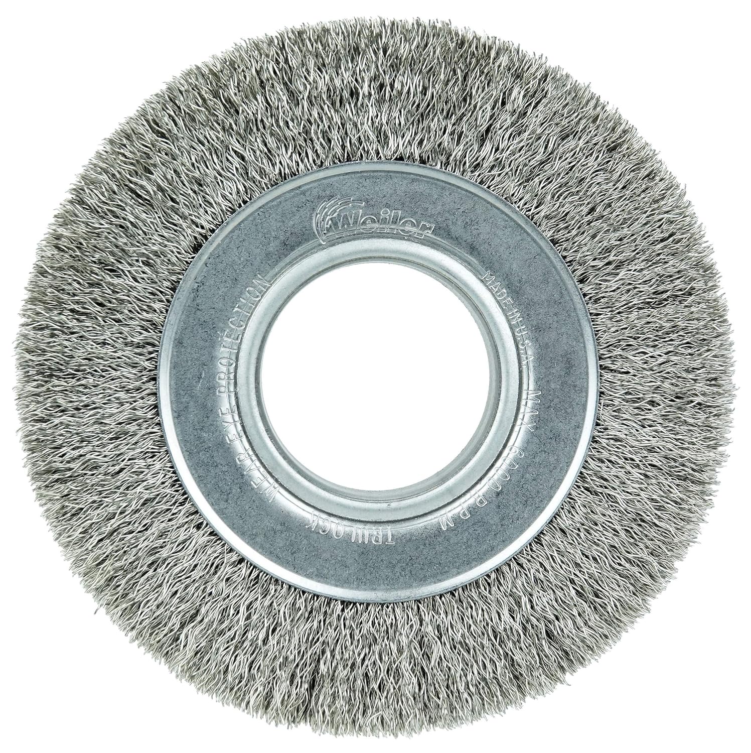 Weiler 03070 6" Wide Face Crimped Wire Wheel, .014" Steel Fill, 2" Arbor Hole, Made in the USA