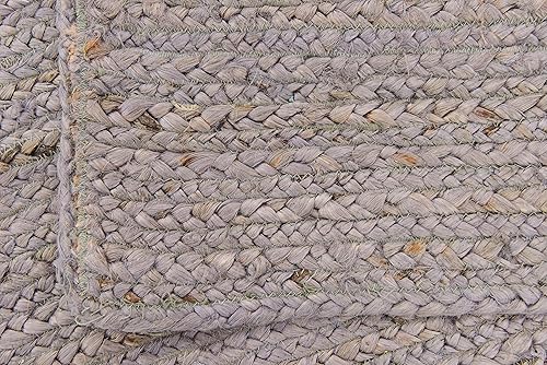 Miniatura 11 de Unique Loom Alfombra trenzada de la colección de yute - Dhaka (2 pies 7 pulgadas x 6 pies 1 pulgada, color gris)