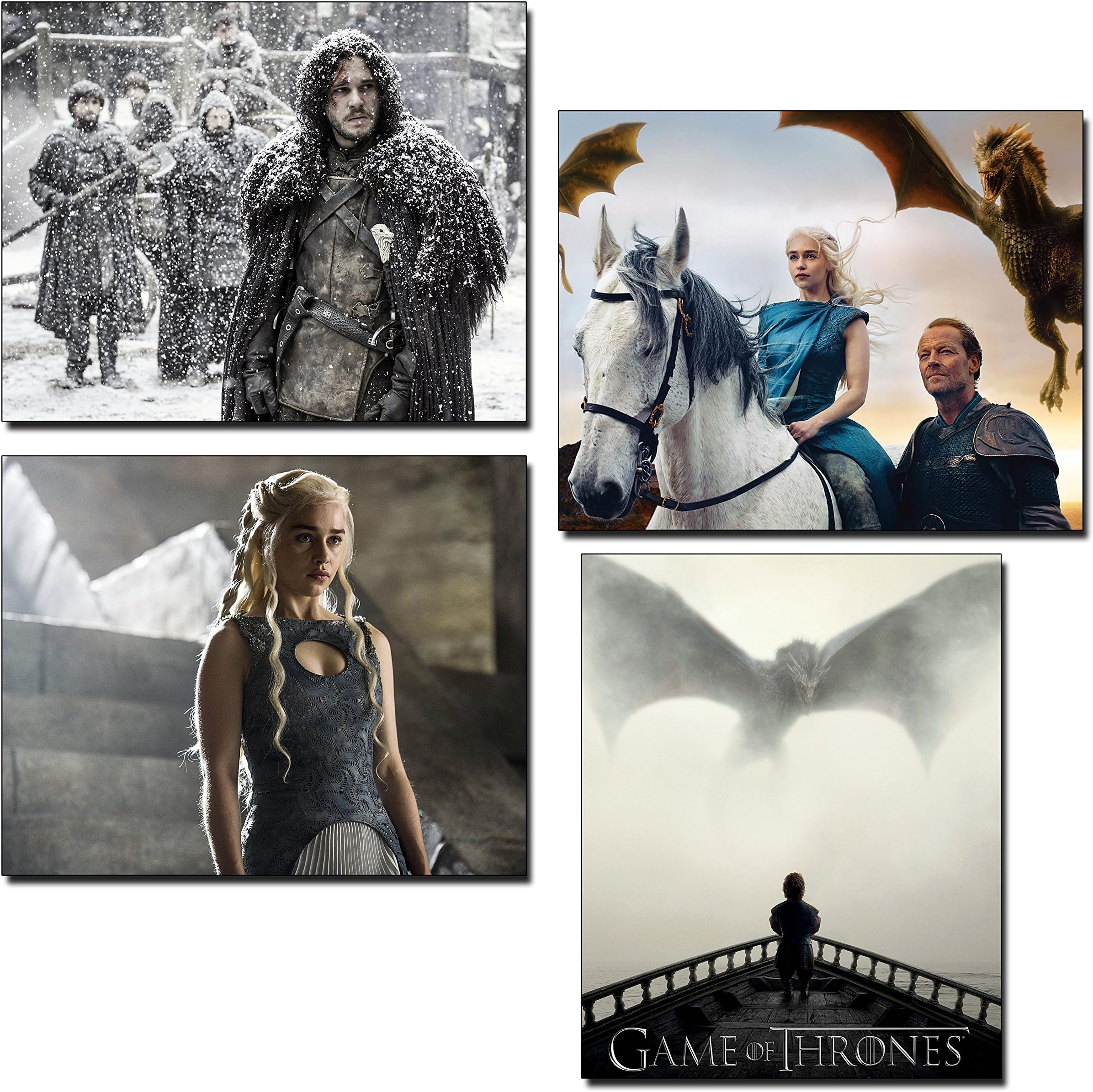 Game of Thrones Prints/Photos (4 Pack) Featuring Daenerys, Tyrion and John Snow