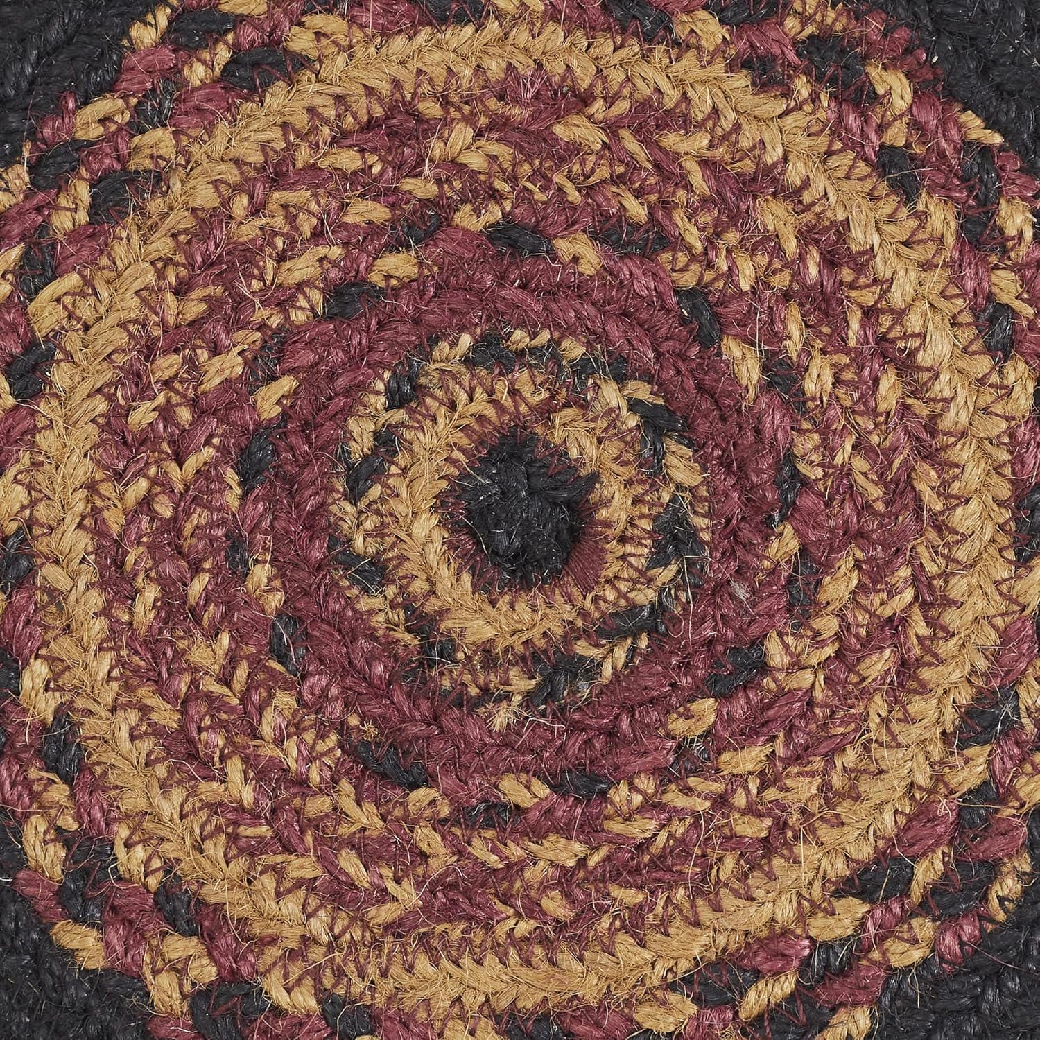 Round Black and Burgundy Jute Trivet