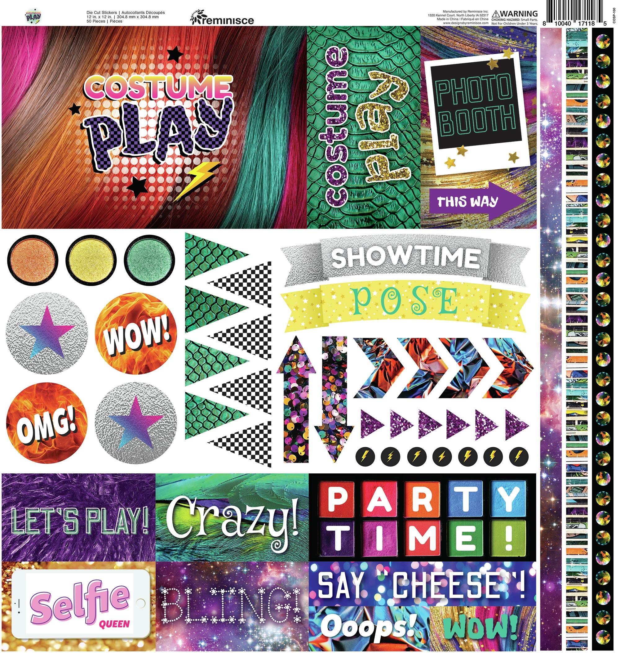 Stickers cardstock costume play reminisce autocollant scrapbooking theme cosplay 12x12