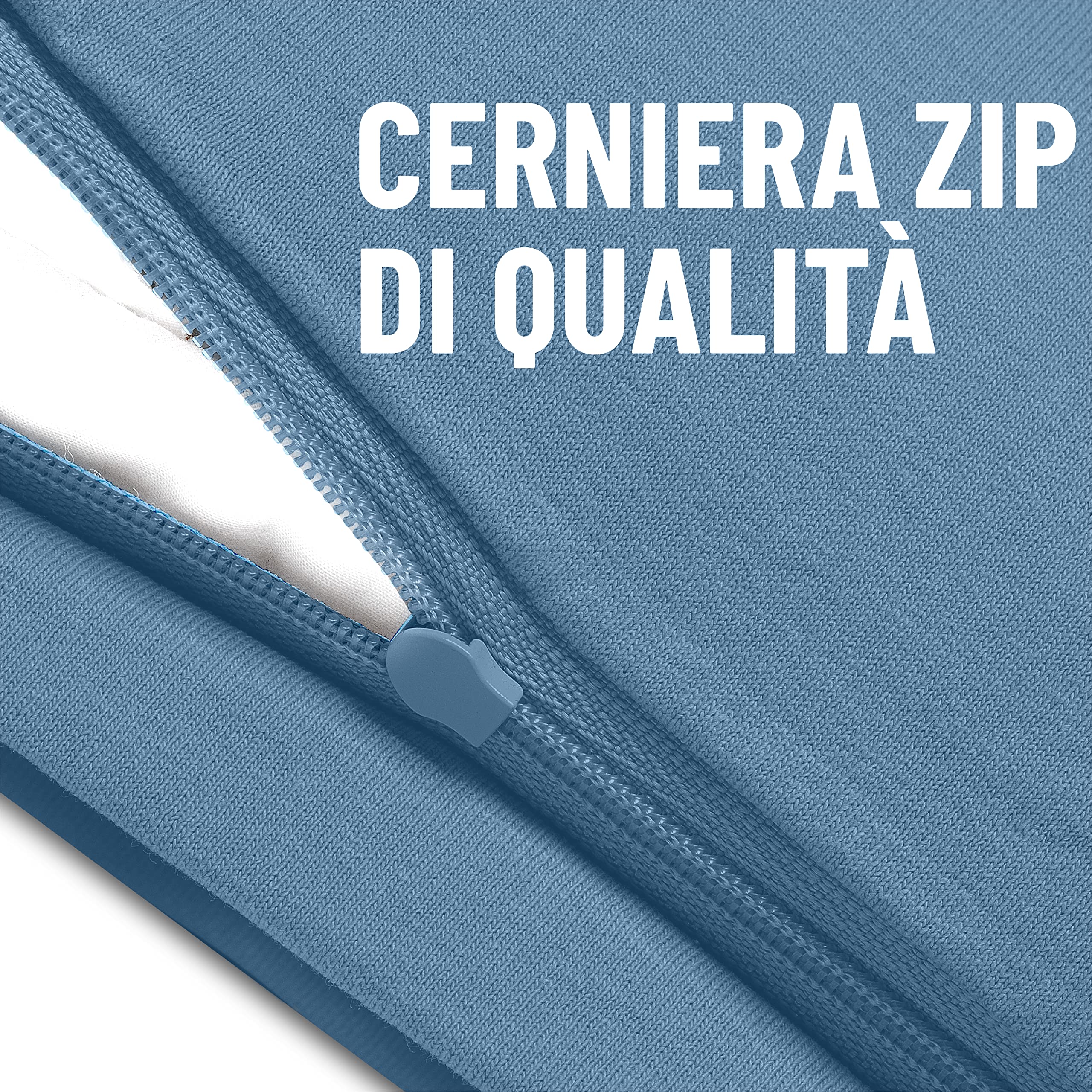 Dreamzie Federe Cuscini Divano 50x50 (Set di 2) - Blu - Federe Cuscino 50x50 cm - 100% Jersey di Cotone - Federa da Cuscino - Copri Cuscino per Letto - Fodera Protezione per Cuscino
