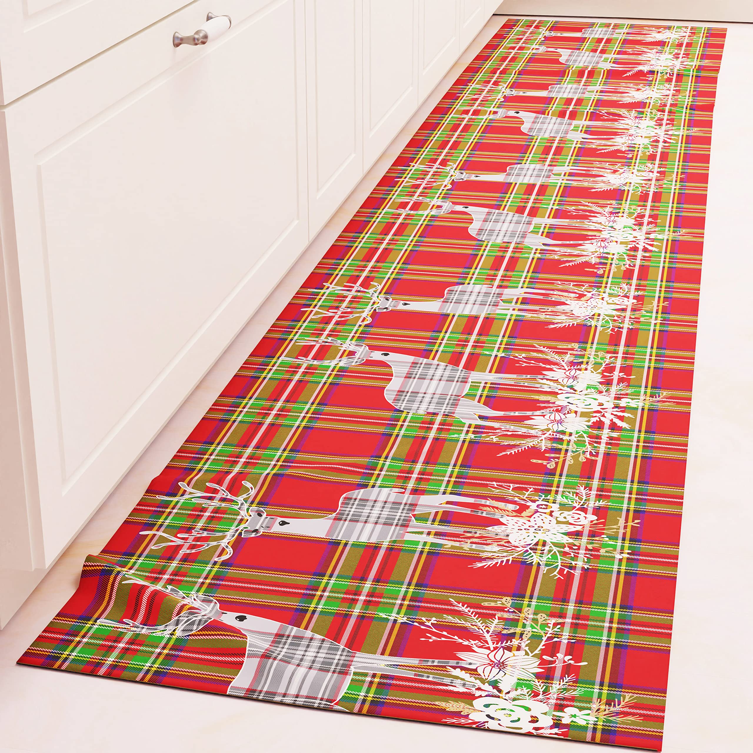 PETTI Artigiani Italiani - Tischdecke, Tischdecke, schmutzabweisend, Weihnachten, Tischdecke, Küche, Weihnachten, Muster: Rentiergrau, X12-Sitzer (140 x 240 cm), 100% Made in Italy