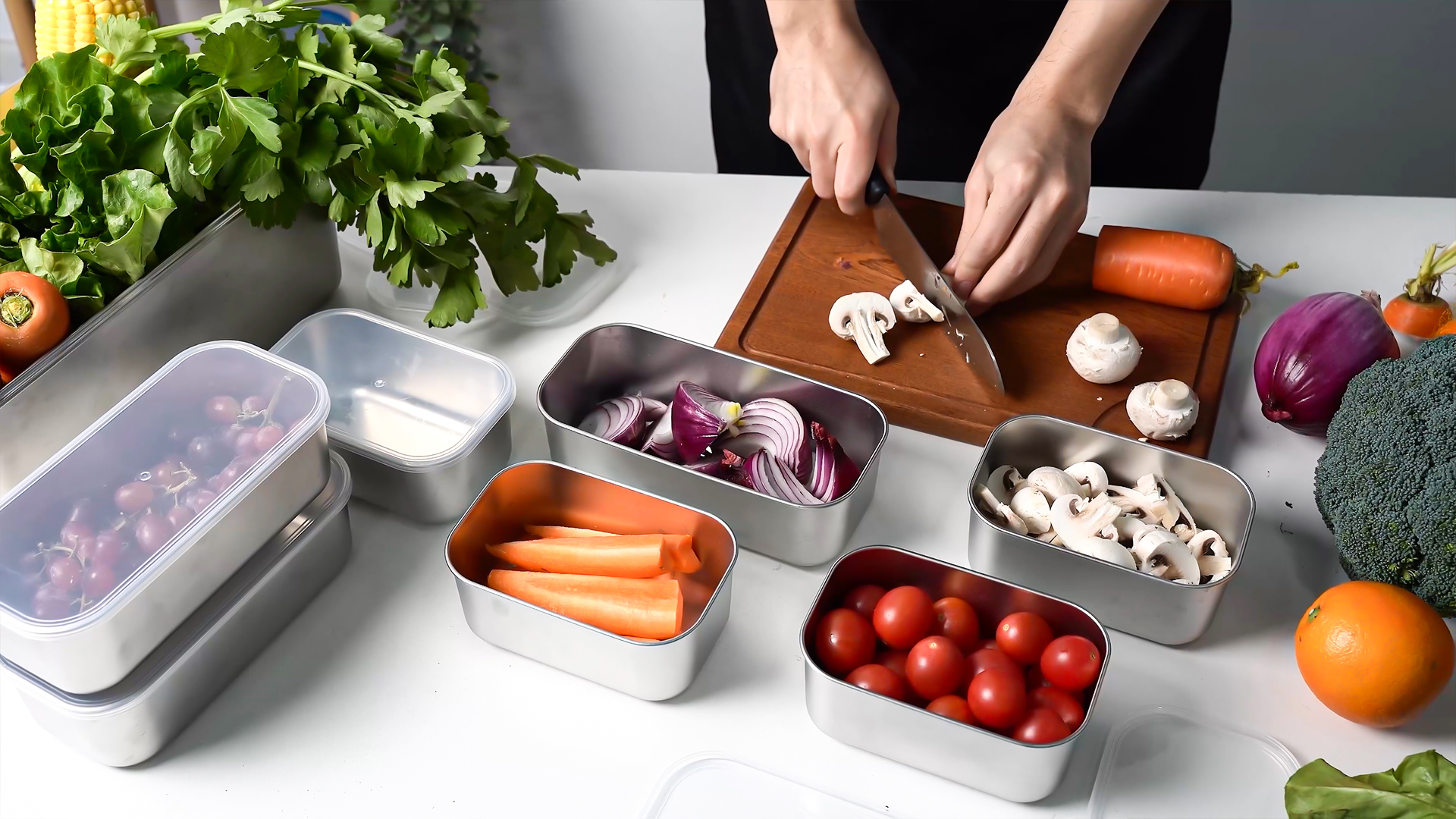 Amazon.com: 8 PCS Large Stainless Steel Food Storage Containers