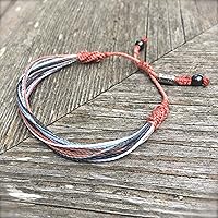 Vista 137 de Colorful Bracelet for Men and Women with Hematite Stones: Handmade Designer Adjustable Multistrand String Knotted Macrame Friendship Bracelet