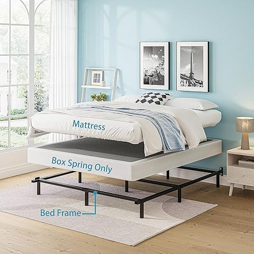 Miniatura 9 de Base de colchón de metal tamaño Queen de 5 pulgadas, base de colchón, base de colchón resistente, funda fácil de limpiar, sin ruido, fácil montaje