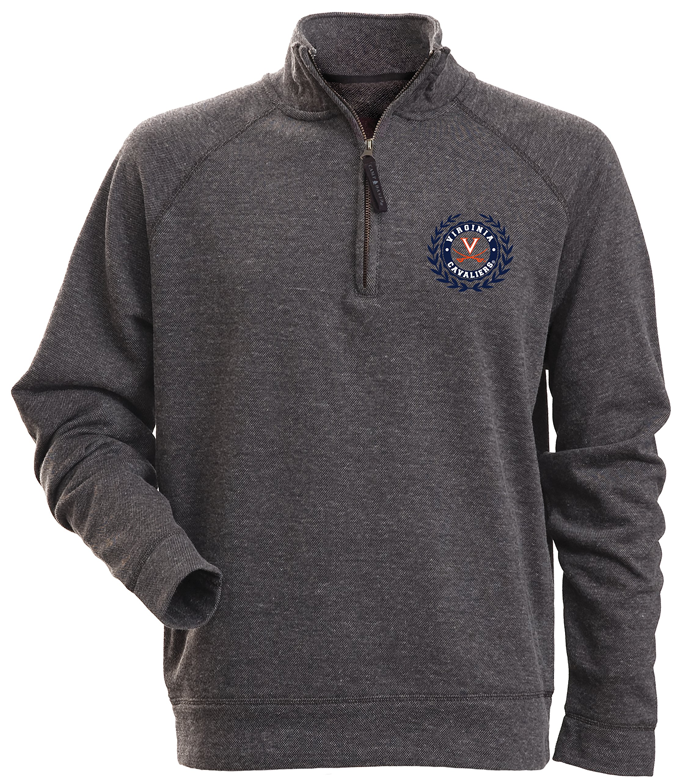 NCAA Virginia Cavaliers Men's Rockhill Textured Heather 1/4 Zip Fleece Pullover, Large, Charcoal Heather