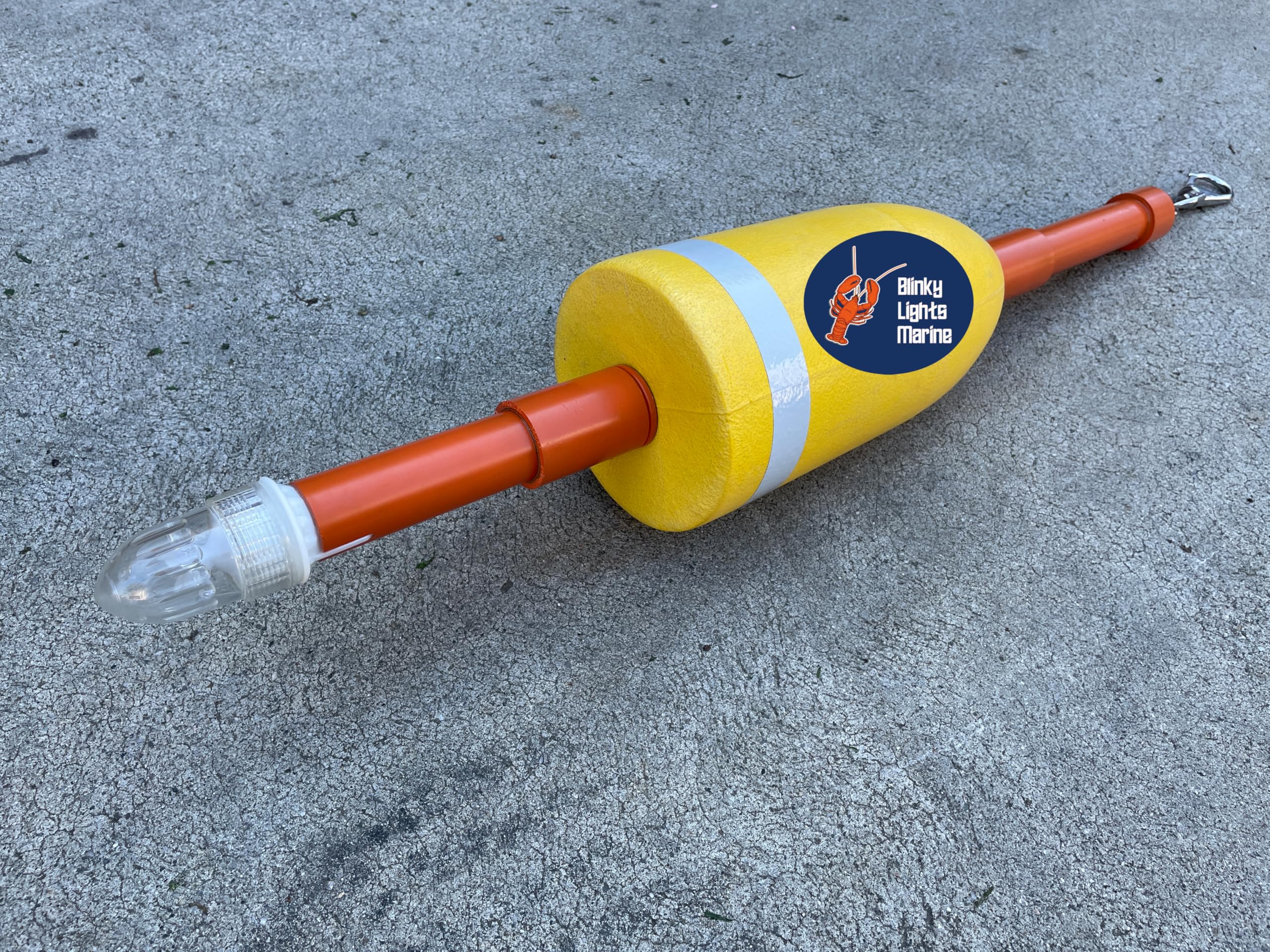 Blinky Lights Marine Marker Buoy Float with LED Flashing Strobe and Weighted Hook Heavy Weather Large Size for Lobster Hoop Net Crab Pot Nighttime Fishing Marine Project