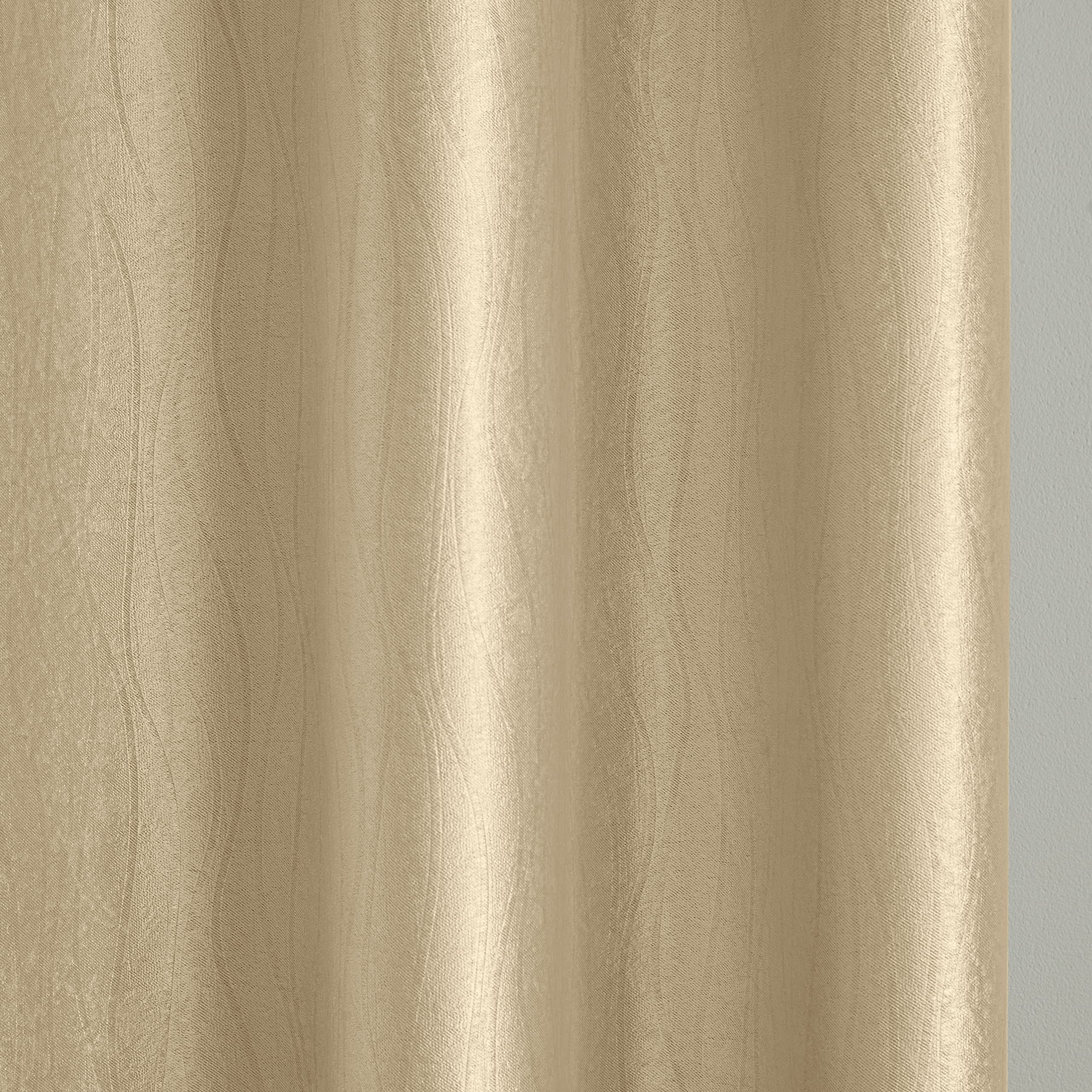 Enhanced Living Goodwood Eyelet Cream Curtains for Bedroom with Subtle Wave Pattern, 90x90 inch (229x229 cm) - Image 3