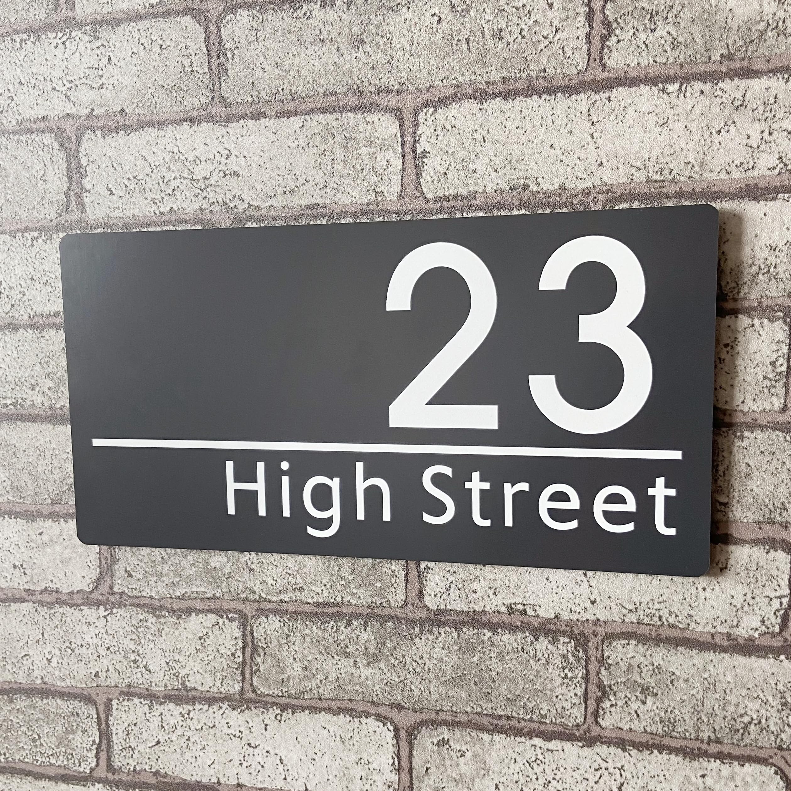 Numeri di Alluminio Compositi Personalizzati per Casa e Strada - Stampa per Esterni in Grigio Antracite per Hotel, Negozio, Appartamento