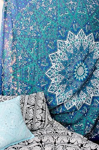 Miniatura 3 de Tapíz para la pared Popular Handicrafts Mandala hippie en color azul y purpura Camino de mesa cubre cama Arte de la India Arte bohemio de algofón