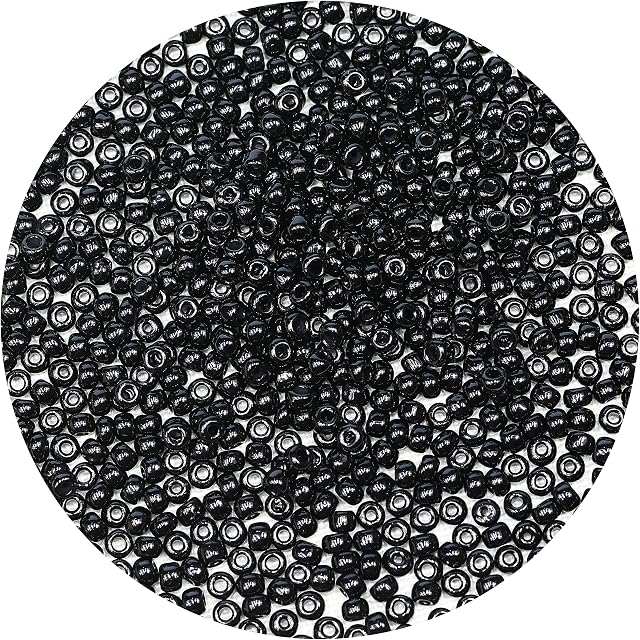 Bala&Fillic Black Color 4mm Seed Beads About 1200pcs/100Grams in Bag, 6/0 Glass Craft Beads for Making Bracelet and Necklace (Black)