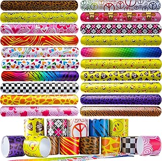 Slap Bracelets for Kids Bulk – Kids Snap Bracelets -Halloween Slap Bracelets for Kids – Slap On Bracelets for Kids Party Favors/Carnival /Classroom Prizes – Slap on Wristbands -