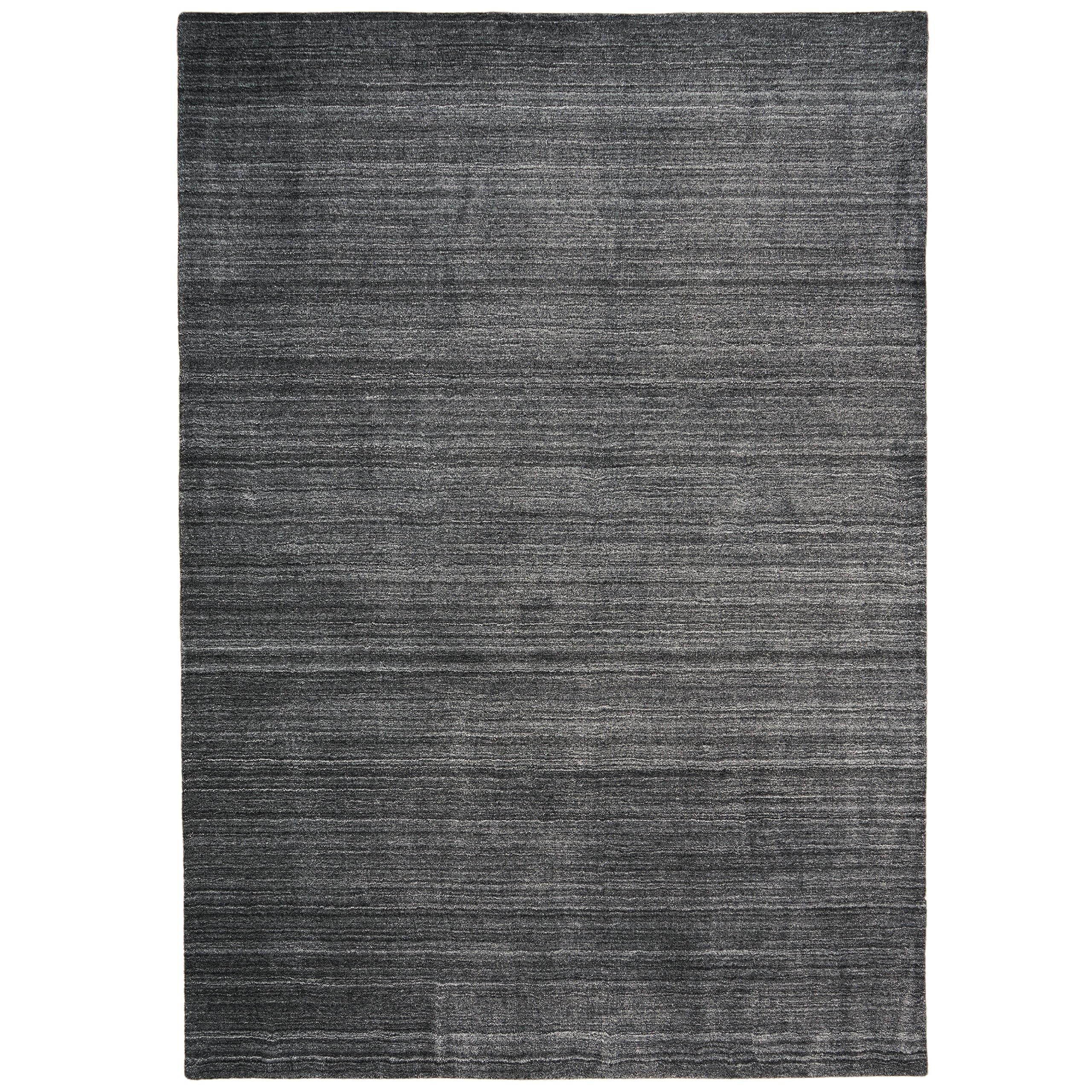 120 x 170 Teppich Wohnzimmer Anthrazit Natur Wolle modern Wohnzimmerteppich Melange dezent Feng Shui Luxus Zertifiziert Made in Germany Design Manufaktur Markenteppich Oeko TEX