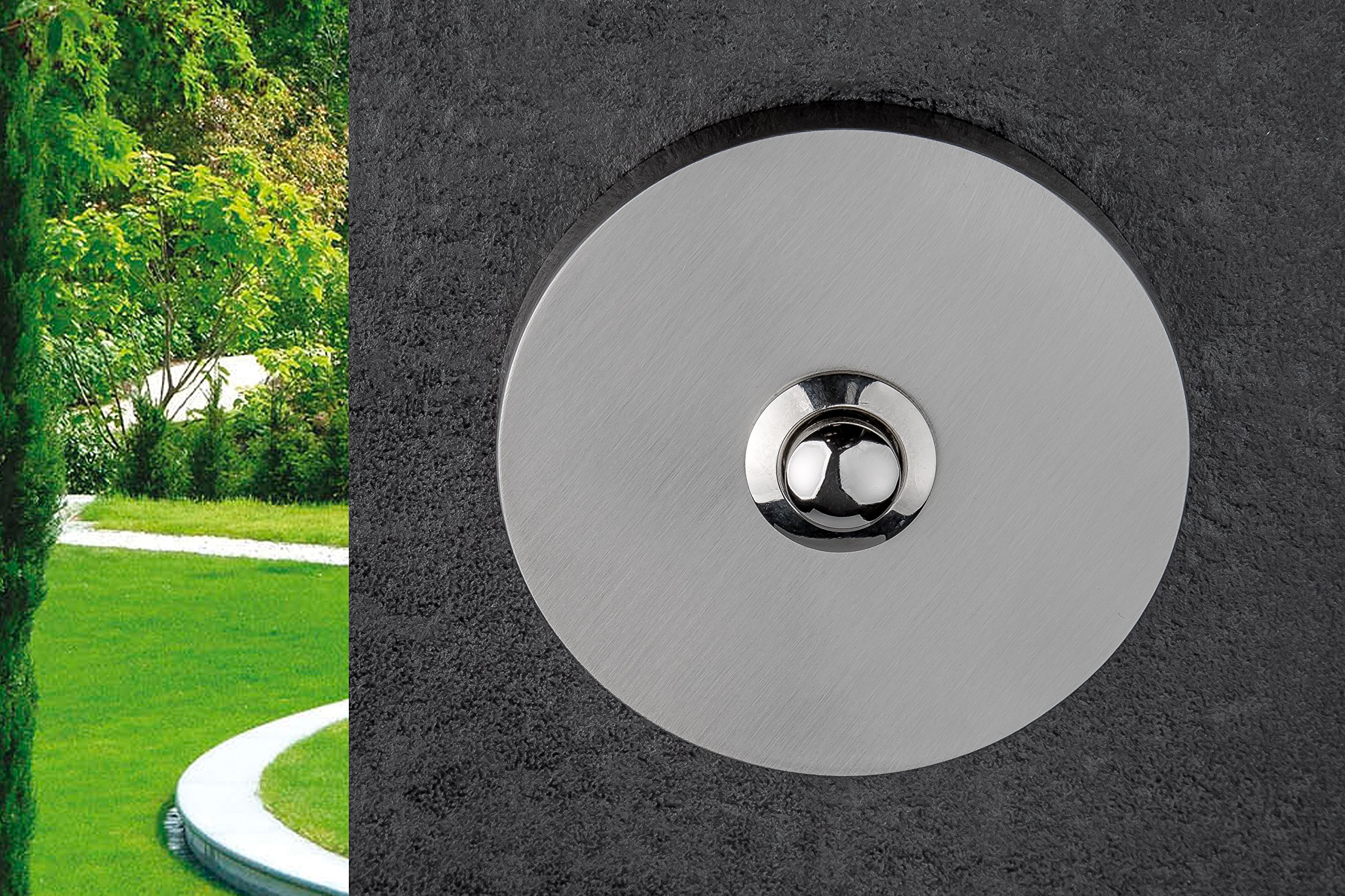 HUBER bouton de sonnette en métal - bouton de sonnette I en laiton chromé - bouton-poussoir