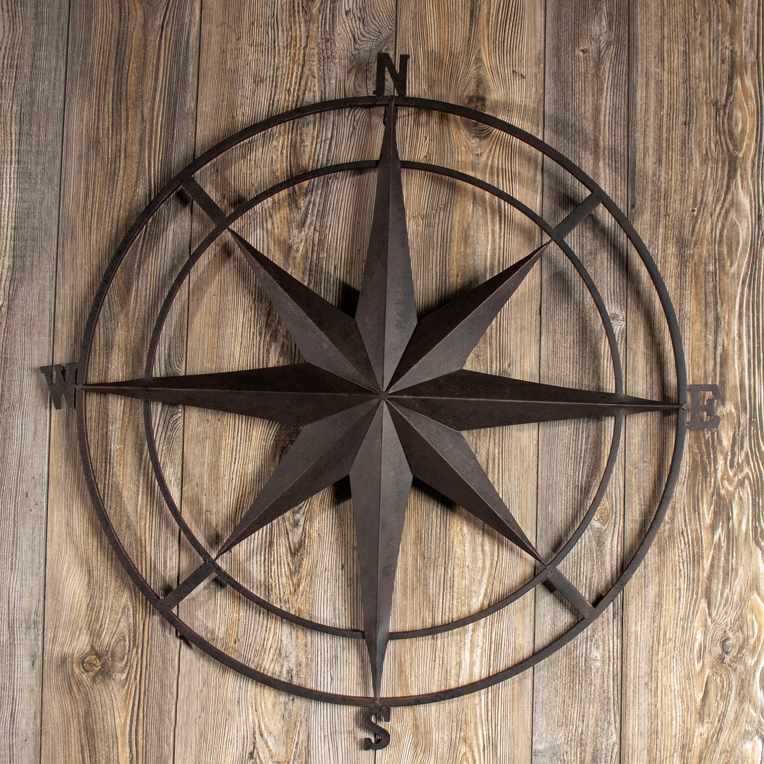 Snapklik.com : Compass Wall Plaque - 30 Inch - Indoor/Outdoor - Black ...